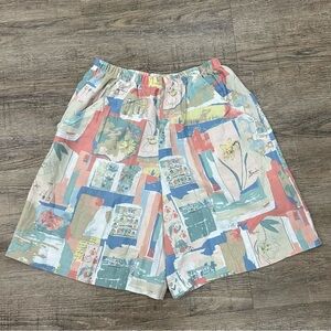 Colorful Abstract Print Shorts
